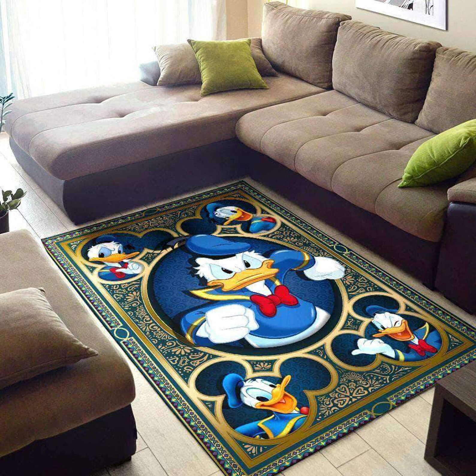 Donald Duck Rectangle Rug Disney Donald Duck Area Rug Donald Etsy