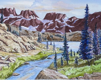 PRINT of my original painting, Isabells’s Sierra, landscape, Sierra Nevada