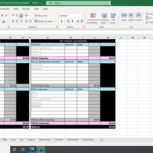 2021 Financial Planning Spreadsheet Printable