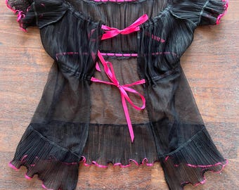 Black/Pink Babydoll Top