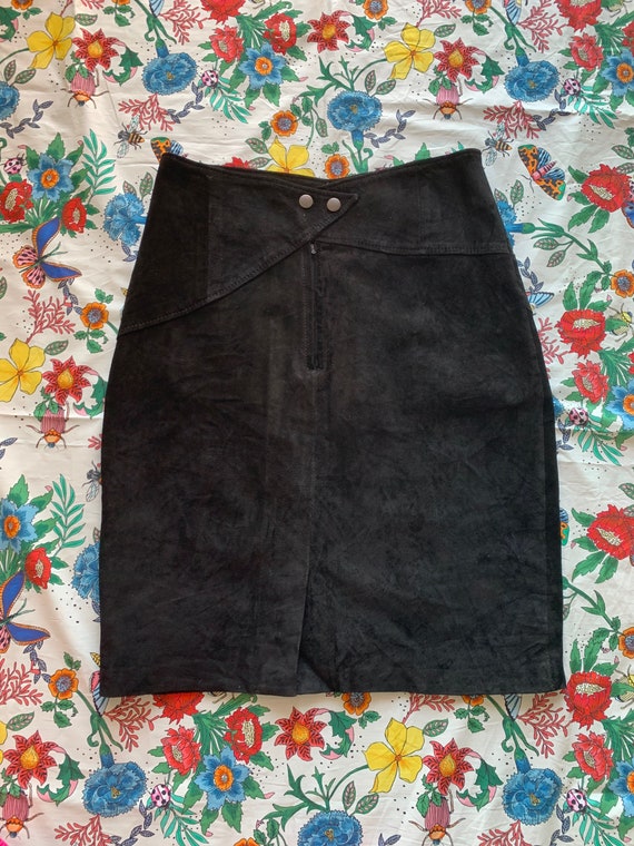 Black Suede Skirt - image 4