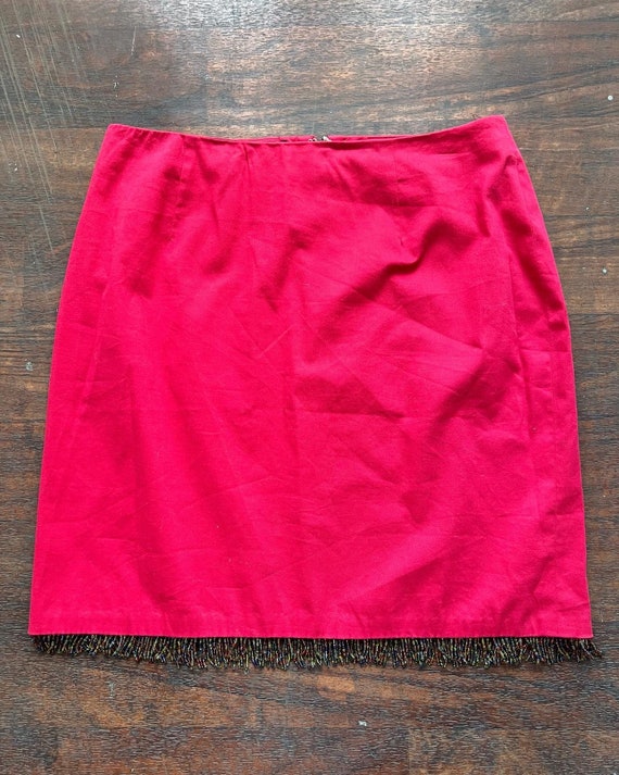 I.N.C. Fuchsia Skirt w/Beaded Fringe