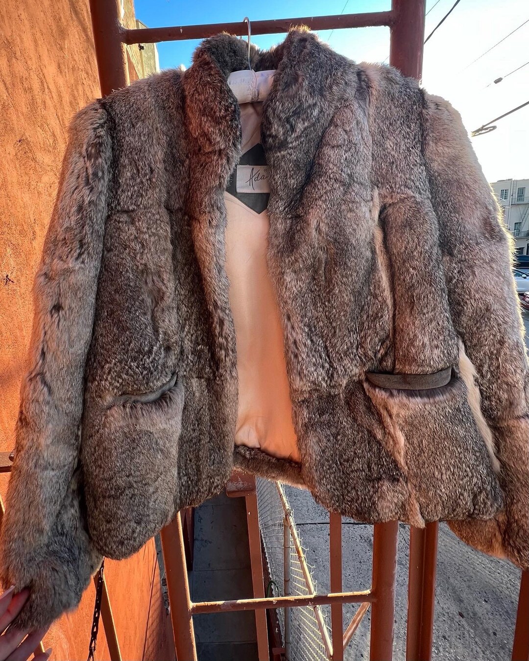 Drawstring Rabbit Fur Coat Dyed Rabbit Fur Coat - Etsy