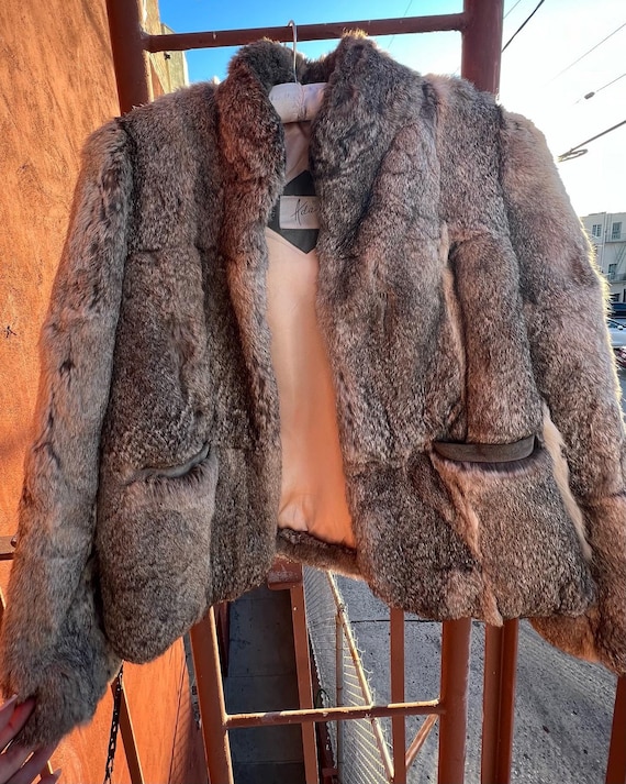 Outstanding Women's Rabbit Fur Coat - Ruby Lane