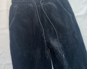 1990s Polo Ralph Lauren Black Corduroy Pants With Velvety- Wide
