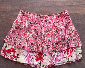 Jupe fleurie en soie