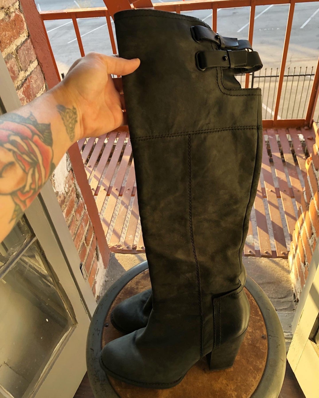 ALDO Kneehigh Leather Boots Etsy