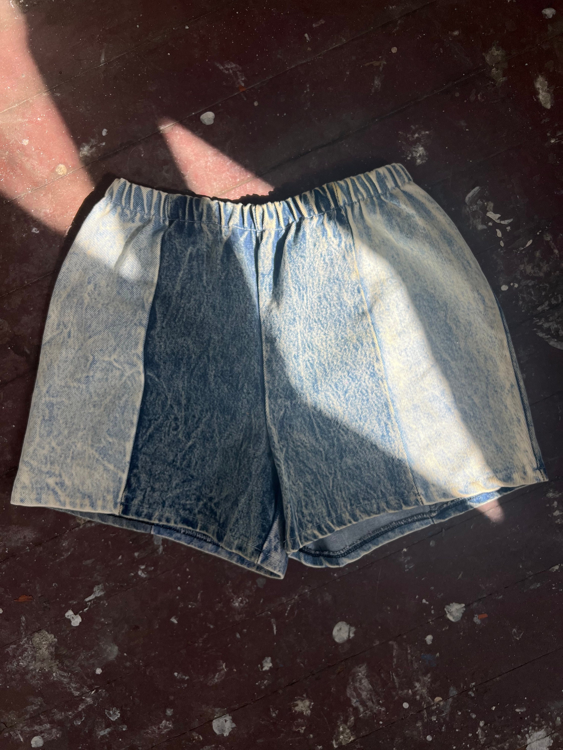 Two-tone Denim Shorts - Etsy