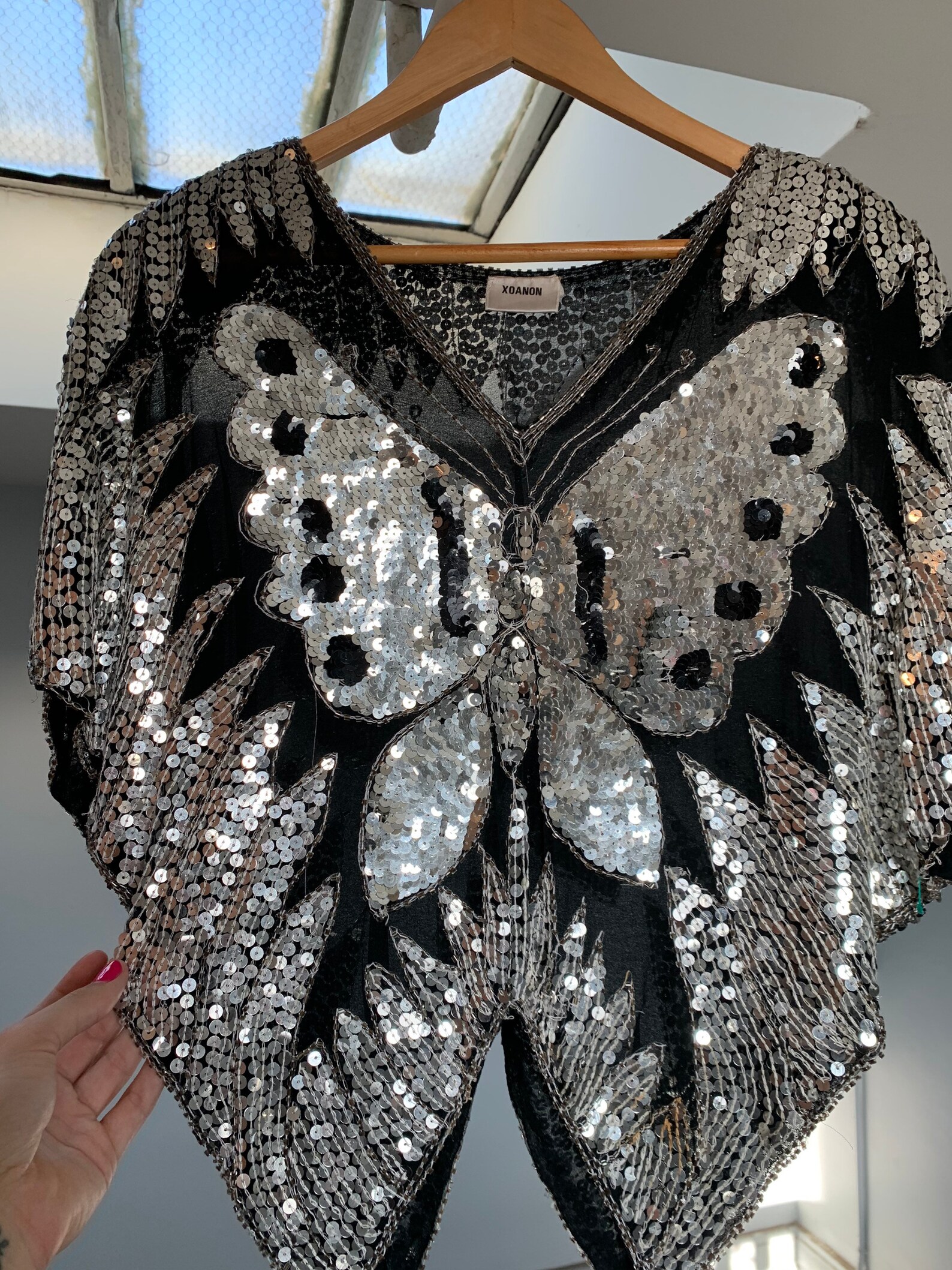 Butterfly Sequin Top Etsy