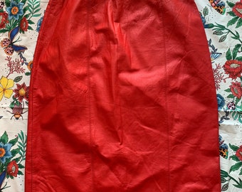 Vintage rode leren rok