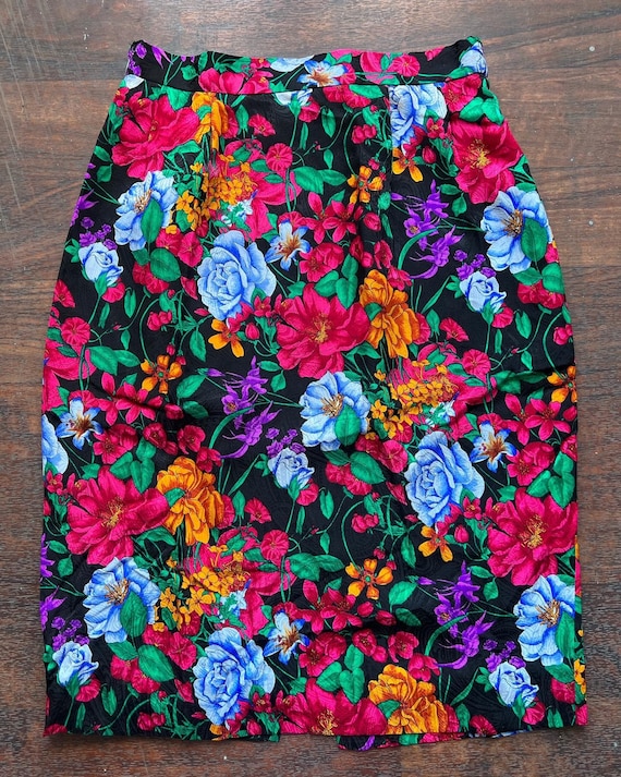Silk Floral Skirt