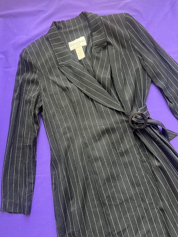 Pinstripe Wrap Dress