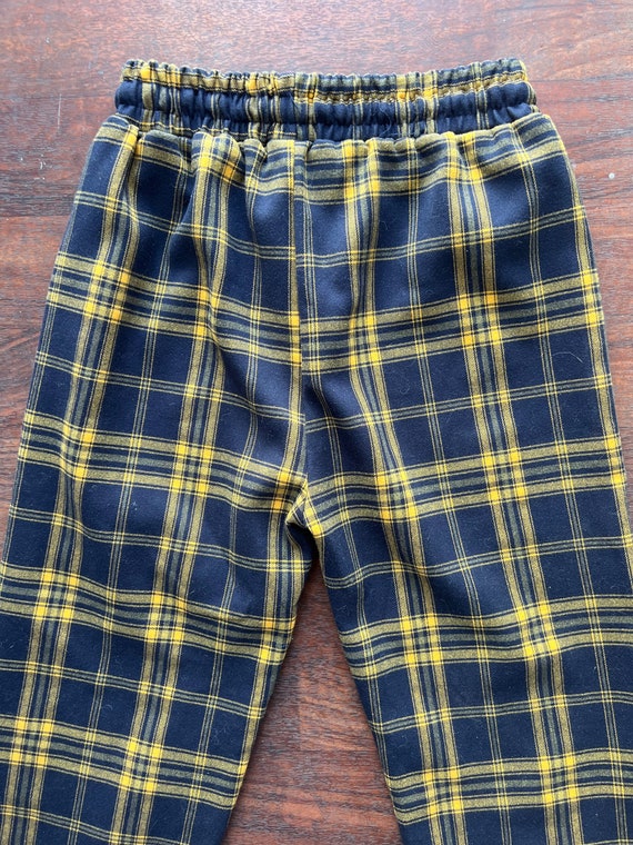 Blue and yellow plaid pants deals