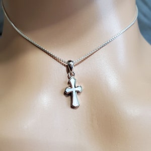 Opal Cross Necklace/Sterling Silver Cross/Small Fire Opal Cross/White Opal Cross/Fire Opal Cross Pendant/Cross Opal/Gift For Her/Cross
