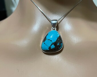 Simple Turquoise Pendant Necklace/Pendant turquoise /Dainty Pendant/Sterling Silver Turquoise Necklace/Turquoise Jewelry/Everyday Jewelry