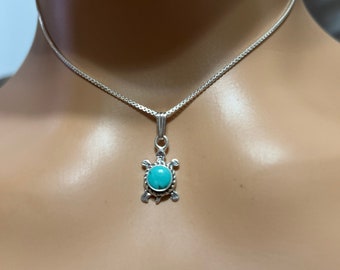 Turtle Pendant Necklace/Turquoise Necklace/Black Onyx Pendant/Black Turtle Pendant/Turquoise Turtle Pendant/Small Turtle Pendant/Turtle
