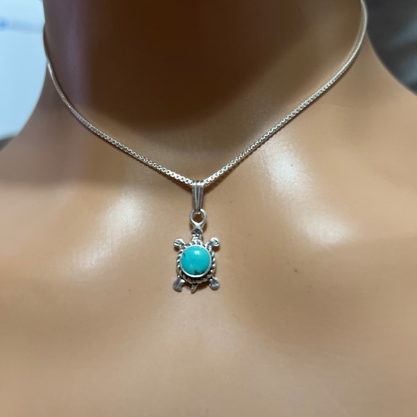 Turtle Pendant Necklace/Turquoise Necklace/Black Onyx Pendant/Black Turtle Pendant/Turquoise Turtle Pendant/Small Turtle Pendant/Turtle