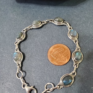Labradorite link bracelet/ Labradorite bracelet/ Labradorite/ Sterling silver bracelet/ Sterling silver/Labradorite and silver bracelet