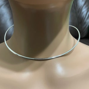 Collar Silver Necklace/Solid Silver Choker Necklace/Sterling Silver Necklace/16” Choker Necklace