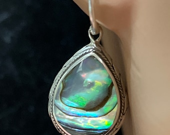 Abalone Shell Earring/Teardrop Shell Earrings/Boho Earrings/Shell Jewelry/Sea Shell Jewelry/Abalone Shell Silver Jewelry/Gift For Her
