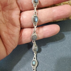Labradorite link bracelet/ Labradorite bracelet/ Labradorite/ Sterling silver bracelet/ Sterling silver/Labradorite and silver bracelet