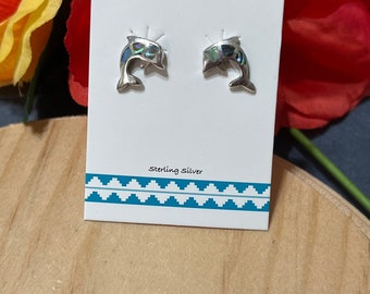 Dolphin Abalone Stud Earring/Abalone Shell Earrings/ Stud Earrings / Post Earring/Shell Abalone
