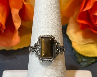 Tiger eye Ring/ Tiger eye Jewelry/ Sterling Silver Ring/ Sterling Silver Jewelry/