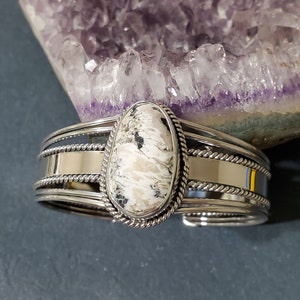 White Buffalo Cuff Bracelet/Sterling Silver/Cuff Bracelet/Silver Cuff Bracelet/White Turquoise Cuff/White Buffalo Cuff /Gift For Her/B15