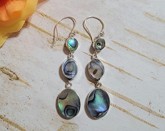 Abalone Shell Earrings / Sterling Silver / Boho Earrings / Sea Shell Earrings / Abalone Shell / Shell Earrings / Abalone Earrings / A90-AR