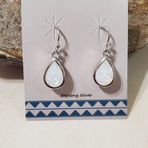 White Opal Teardrop Earrings / White Opal Earrings/ White Opal Jewelry/Opal earrings /Sterling Silver/Opal jewelry
