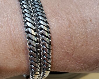 Double Sterling Silver Bracelet/ Sterling Silver/ Strong Clasp / Sturdy Bracelet