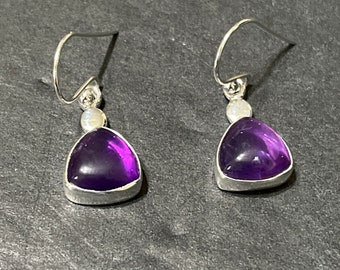 Purple amethyst earrings/amethyst earrings/amethyst/amethyst jewelry/ Sterling silver earring/dainty Amethyst earring/Small purple earring