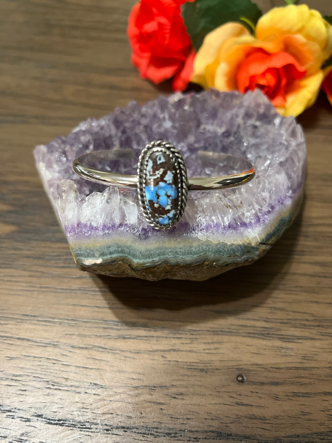 Turquoise Sterling Silver Cuff Golden Hills B
