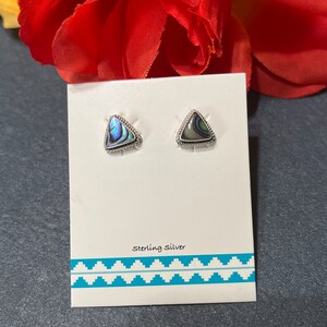 Triangle Abalone Shell Stud Earring/Abalone Shell Earrings/ Stud Earrings / Post Earring/Shell Abalone/ Dainty Abalone Earring