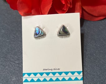 Triangle Abalone Shell Stud Earring/Abalone Shell Earrings/ Stud Earrings / Post Earring/Shell Abalone/ Dainty Abalone Earring