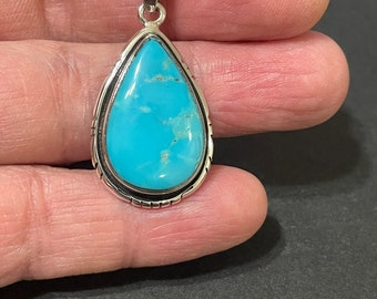 Blue Ridge Turquoise Pendant Necklace/Pendant turquoise /Statement Pendant/Sterling Silver /Turquoise Necklace/Blue Ridge Turquoise Necklace