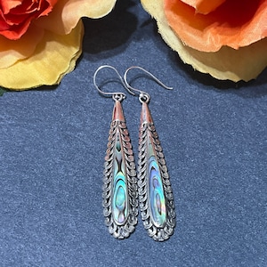 Abalone Shell Earrings / Abalone Earrings /Sterling Silver / Dangle Earrings / Shell Earrings / Abalone Shell / Boho Earrings
