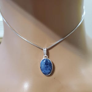 Sodalite Pendant Necklace/Blue Sodalite Necklace/Dainty Sodalite Pendant/Sodalite Jewelry/Simple Blue Sodalite Pendant Necklace/Gift For Her