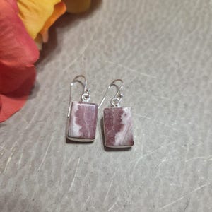 Rhodochrosite Earrings / Boho Earrings / Sterling Silver / Inca Rose Earrings / Statment Earrings / Healing Earrings / A445-AR