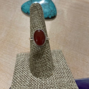 Carnelian Crystal Ring/Red Carnelian Ring/Sterling Silver Ring/Genuine Red Carnelian Ring/Carnelian Ring/Healing Ring/Made In USA