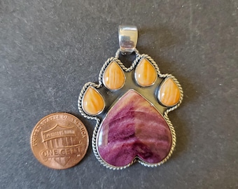 Animal Paw Print Pendant/ Dog Paw Print Sterling Silver/Large Paw Print/Paw Print/ Dog Paw/ Dog Print/ Gift For Her/ LL1014