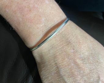 Silver Cuff/Wide Band Silver Cuff/Sterling Silver Bracelet/Simple Silver Cuff/6 Inches Sterling Cuff/Tiny Silver Cuff/Handmade Cuff Bracelet