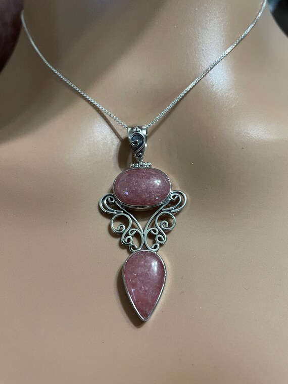 Rhodochrosite Filigree Pendants Rhodochrosite Filigree Pendants
