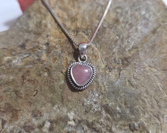 Rhodochrosite Heart Pendant / Heart Pendant / Natural Rhodochrosite Pendant / Dainty Rhodochrosite Pendant / Pink Pendant / A457-AR