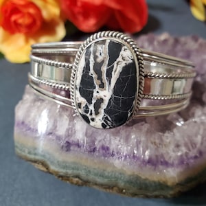 White Buffalo Cuff Bracelet/Sterling Silver/Cuff Bracelet/Silver Cuff Bracelet/White Turquoise Cuff/White Buffalo Cuff /Gift For Her/B12