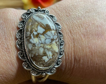 Wild Horse Cuff Bracelet/Sterling Silver/Handmade Jewelry/Turquoise Cuff Bracelet/Crazy Horse Cuff