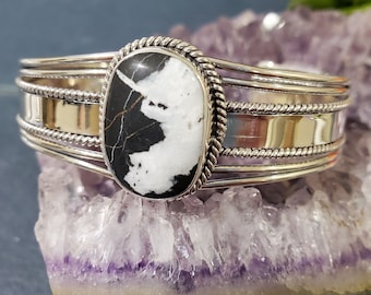 White Buffalo Cuff Bracelet/Sterling Silver/Cuff Bracelet/Silver Cuff Bracelet/White Turquoise Cuff/White Buffalo Bracelet /Gift For Her/B4