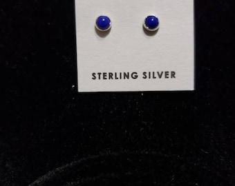 3mm Tiny Lapis Earrings/Super Small Blue Stud Earrings / Dainty Stud Earrings /Small Dots / Small Stud Earring / Blue Earring/