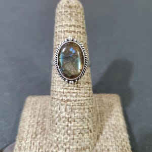Labradorite Ring/ Sterling Silver Ring/ Labradorite in Sterling Silver Ring/ Oval Labradorite Ring/ Genuine Labradorite Ring/Boho Ring
