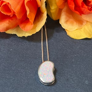 White Opal Necklace / White Opal Pendant / Sterling Silver Pendant / Opal Pendant / Gift For Her / White Opal Jewelry